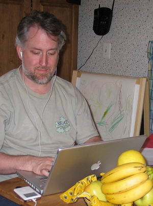 Me, at my Mac with my iPod.